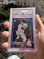 2025 Bowman 1st Chrome Prospects Kevin McGonigle #BCP-79 Purple Geometric PSA 10