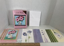 Foiled Greeting Get Well Cards Envelopes 4 Different Designs New Lot of 12