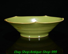 8.2" Old Song Dynasty Ru Kiln Green Glaze Porcelain Fengshui Pattern Bowl Bowls