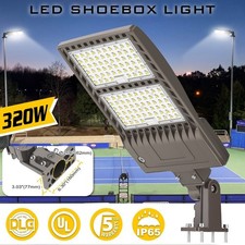 320W LED Shoebox Light Outdoor Parking Lot Street Area Pole Fixture Dusk to Dawn