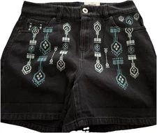 NWT WOMENS I.N.C. HIGH RISE LUXE DENIM SHORTS-SIZE 4/27-BLACK denim