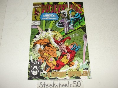 Wolverine #41 Gold 2nd Print Variant Comic Marvel 1991 Sabretooth Cable Hama HTF