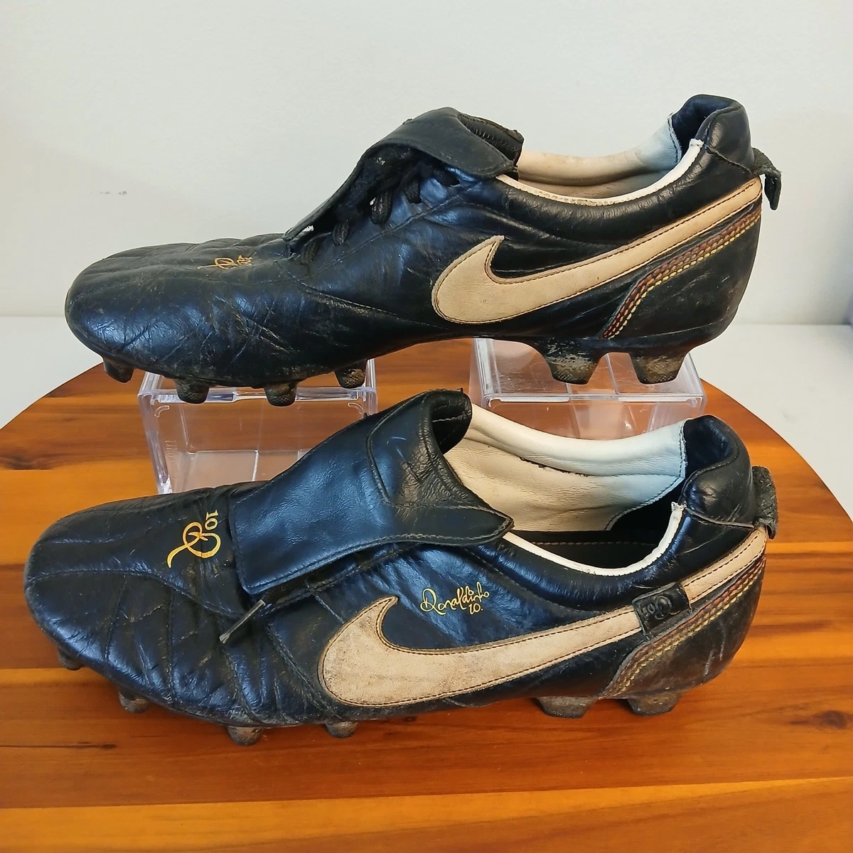 Nike Tiempo 650 Soccer Cleats Men’s 11.5 Black Leather Vintage VTG Nike Tiempo 650 FG Soccer Cleats Men main image 4