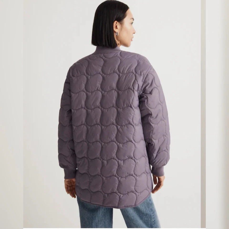 Madewell стеганая куртка-бомбер большого размера XS фиолетовый NM539 - Изображение 2 из 4