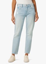 Joe  s Jeans The Lara Womens 29 Light Wash Distressed Mid Rise Cigarette Raw Hem