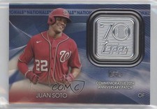 2021 Topps 70th Anniversary Manufactured Logo Series 2 Blue Juan Soto Patch 2qw