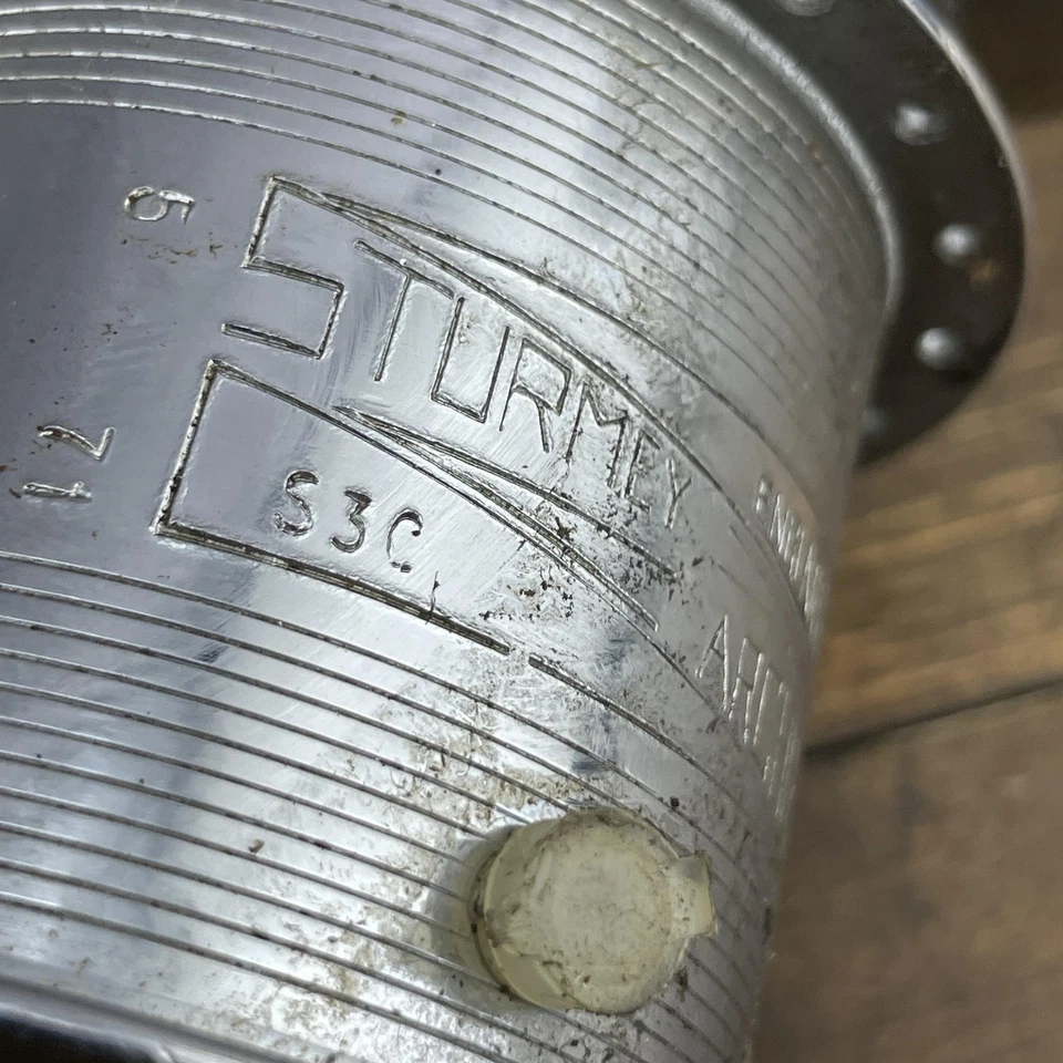 Buje de freno de montaña rusa Sturmey Archer S3C de colección de 3 velocidades 40 agujeros Inglaterra nuevo en caja Foto 3 de 4