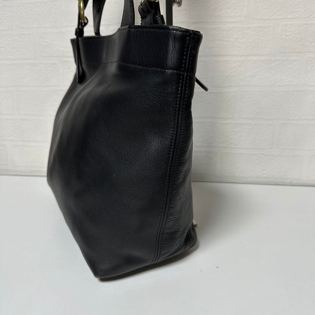 【ヴィンテージ】オールドコーチ COACH レザートートバッグ F6H-4140 OLD COACH Vintage Shoulder Tote Bag Leather 4140 Black Used