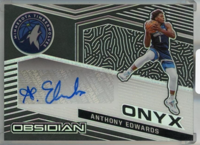 2020-21 Panini Obsidian Anthony Edwards Rookie Auto Onyx