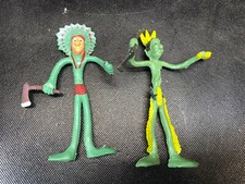 Vtg Bendy Native American Indians Chief Warrior Bendable Toys
