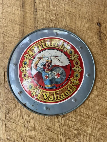 Vintage Prince Valiant Toy Sheild Tin Lithograph Mattel 12" Comic Cartoon Sword