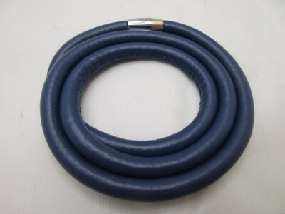 Endless Leather Charm Triple Wrap Bracelet 8'' Blue Magnetic Clasp 24'' Necklace