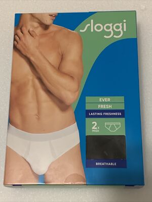 Sloggi Ever Fresh Midi Black XL men's under ware x2 GB 38