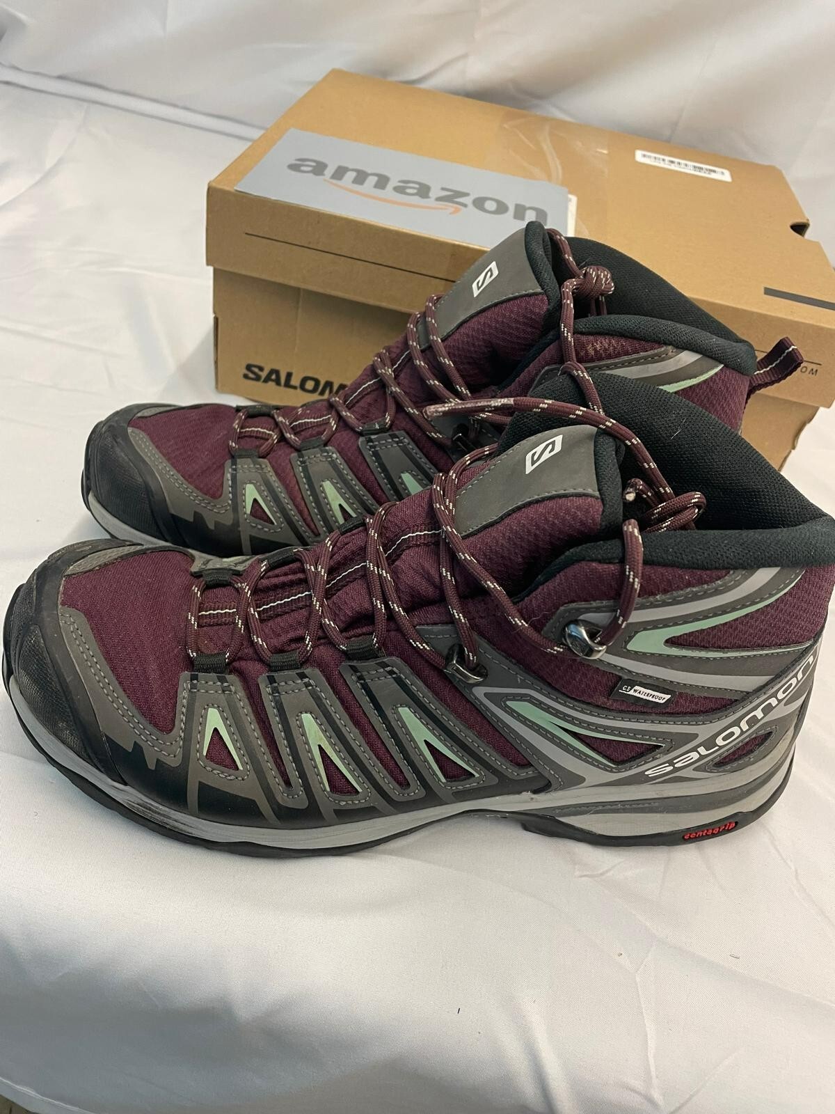Stivali da trekking Salomon donna taglia 9 5 x Ultra Pioneer Mid CSWP vino granito come nuovi