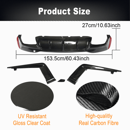 Se adapta a BMW G30 G38 M-SPORT carbono difusor trasero difusor trasero aleta divisor - Imagen 7 de 12