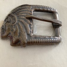 Vintage Belt Buckle Native American Indian Head La Mode Fashion Accessories NOS