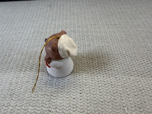 Vintage Lil Chimers Christmas Ornament Jasco Bisque Porcelain Bear Bell - Picture 3 of 5