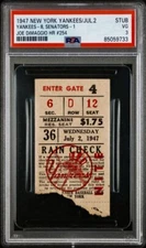 JOE DIMAGGIO HOME RUN #254 TICKET🎟️JULY 2, 1947 YANKEES vs SENATORS POP 1 PSA 3