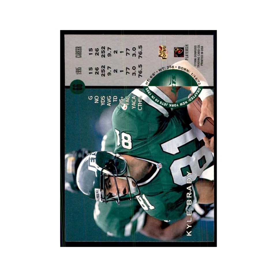 1996 Leaf Kyle Brady Jets #66 - Image 2 of 3