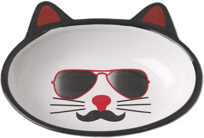 12037 Oval Mon Ami Pierre Stoneware Cat Bowl 5.5-Inch Wide and 1.5-Inch Tall ...