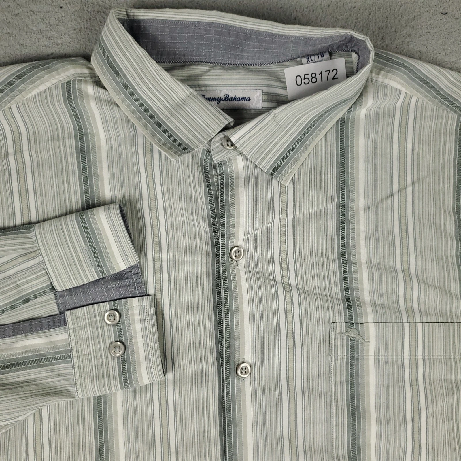 Tommy Bahama Shirt Mens Size XL Green Striped Cotton Button Up Long Sleeve
Opens in a new window or