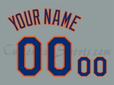 Baseball New York Mets Customized Number Kit for 2025-Present Road Uniform
