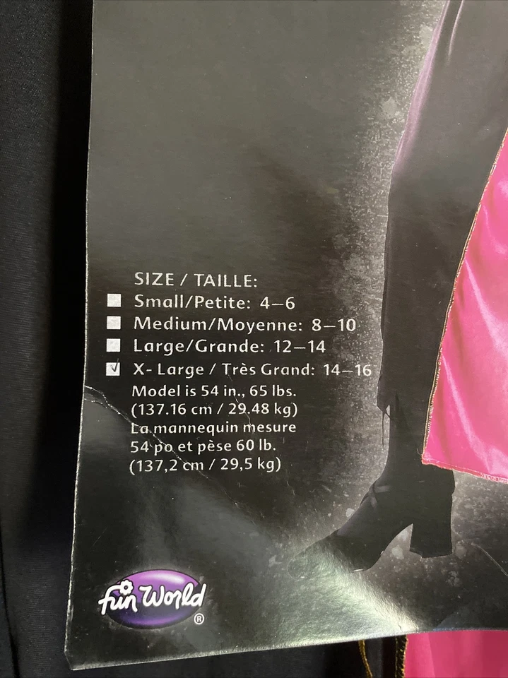 Wendy the Witch Halloween Costume Girl's X-Large 14-16 Black Dress Pink Trim Hat - Image 4 of 4