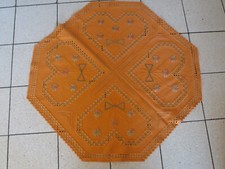 Hardanger: Tischdecke Hardanger Handarbeits Decke orange