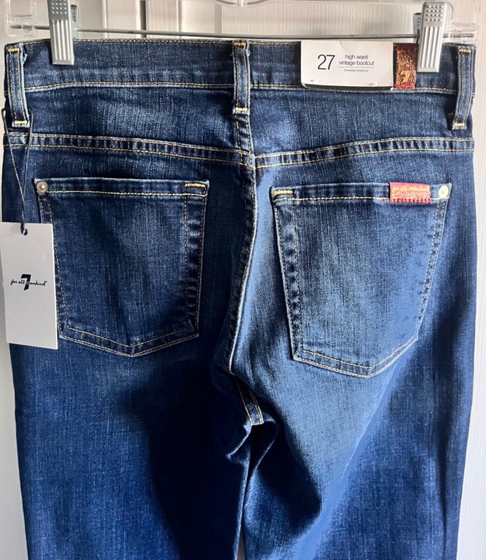 7 for all mankind hight waist vintage bootcut jeans, 27, NWT