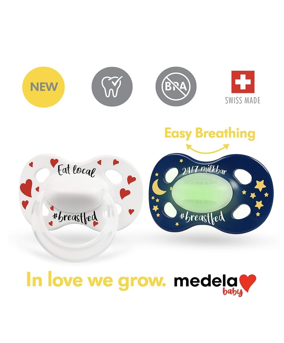 2-Pack Medela Baby Pacifier Day and Night Glow in the Dark