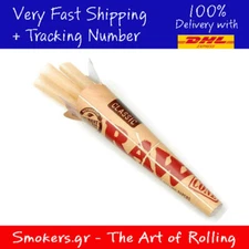 6x Authentic Raw Rolling Papers Classic Natural Cone Papers 1 1/4 (36 Cones)