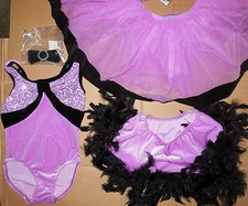 NWT Dance Costume Dress Up Pageant Leotard Tutu and Tap Skirt 3pc set Sml Child