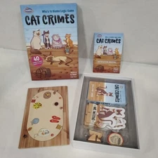 Cat Crimes Logic Brain Board Game 40 Crimes Thinkfun Games Age 8+ Complete