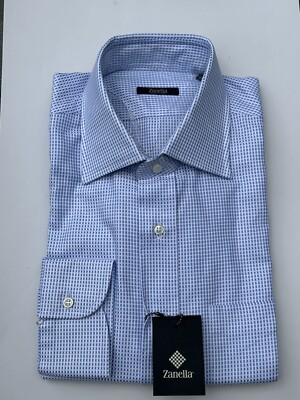 Zanella Button Front Dress Long Sleeve Size 44 100% Cotton
