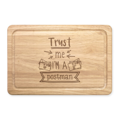 Trust Me I'm A Postman rechteckiges Schneidebrett aus Holz Favorit am besten lustig