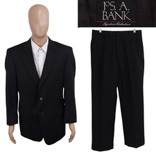 Jos A Bank Signature Collection Gordon 2 Piece Blue Pinstripe Suit 41R 33X28.5