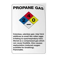 Vertical Vinyl Stickers Propane Gas Smell Rotten Eggs Irritates Eyes Respiratory