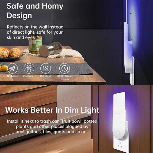 2PCS Plug-in Mosquito Killer UV Light, Killer for Mosquitos Flying Insect Trap - Picture 5 of 21