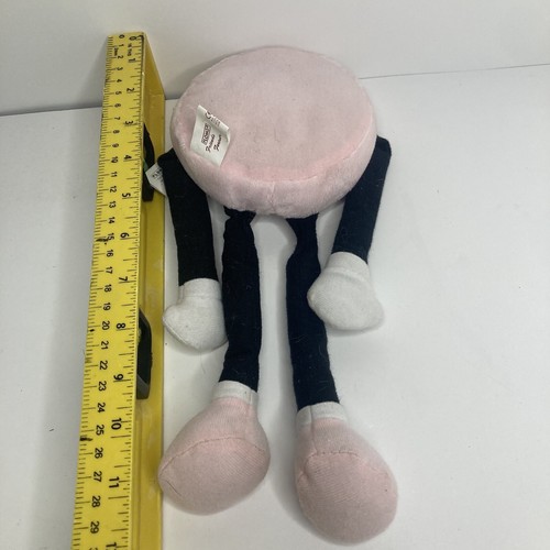 Flomo Pink Smiley Emoji Tags Plush Stuffed Animal Toy Long Legs Arms RARE 11" - Picture 2 of 8