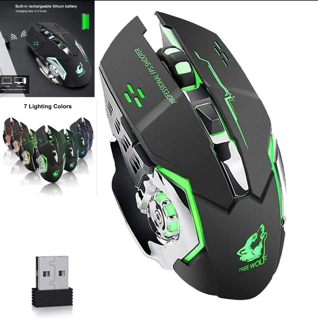 Souris optique Bluetooth 2400 Dpi avec rétroéclairage LED multicolore