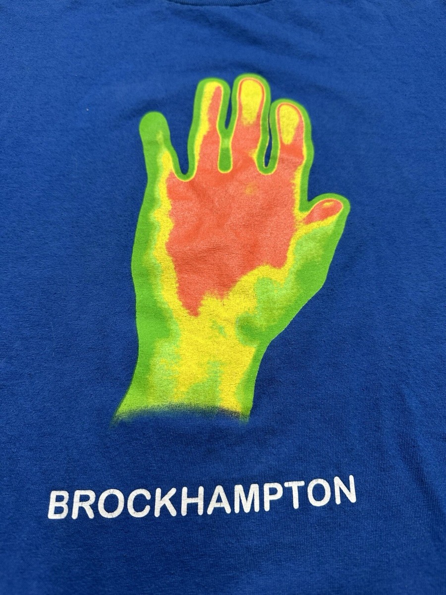 BrockHampton Thermal Vision Tour Merch T-Shirt Sz Medium Blue Hand