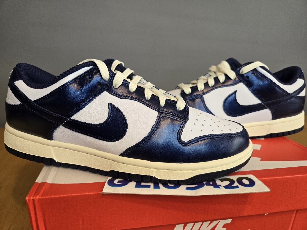 Size 9.5W 8M - Nike Dunk Premium Low Vintage Navy FN7197-100