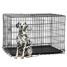 FDW Extra Large Dog Crate Dog Kennel Cage with Double Door,48 inch Folding Me...