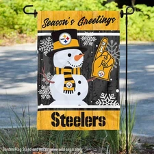 Pittsburgh Steelers Holiday Winter Snow Official Garden Yard Banner Flag