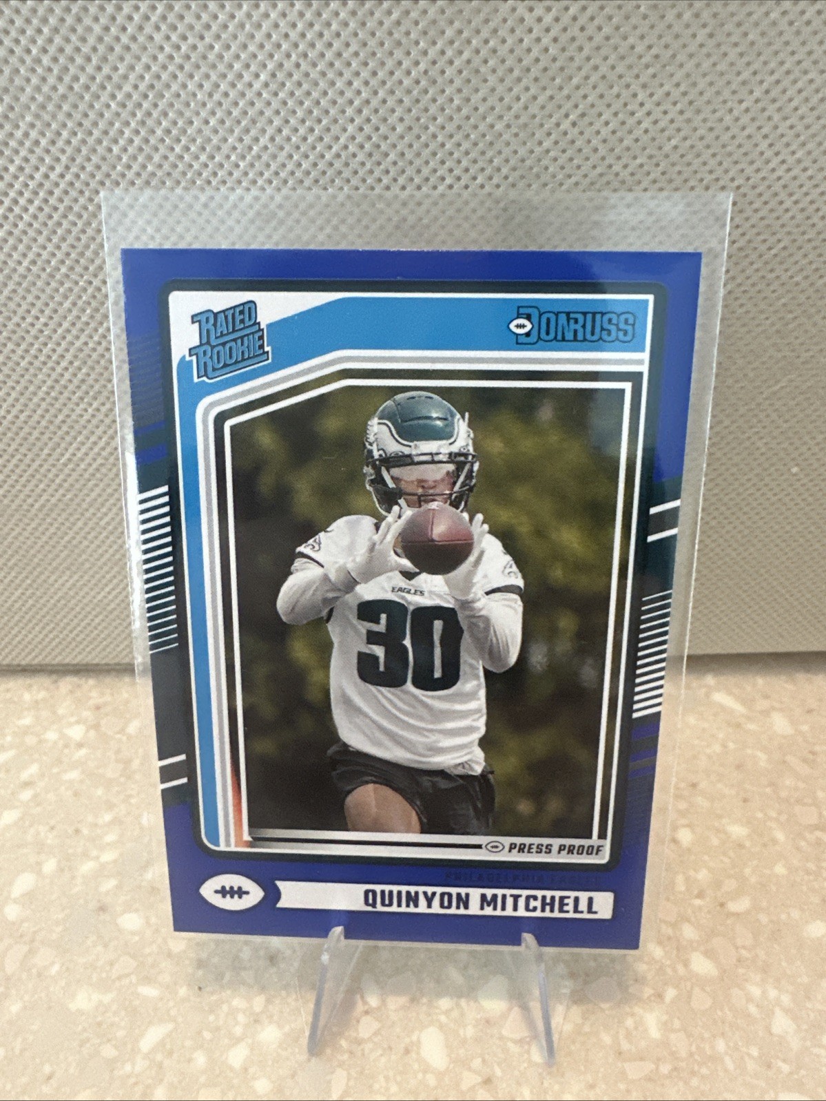 2024 Panini Donruss - Rated Rookie Quinyon Mitchell #361 Blue Press Proof (RC)