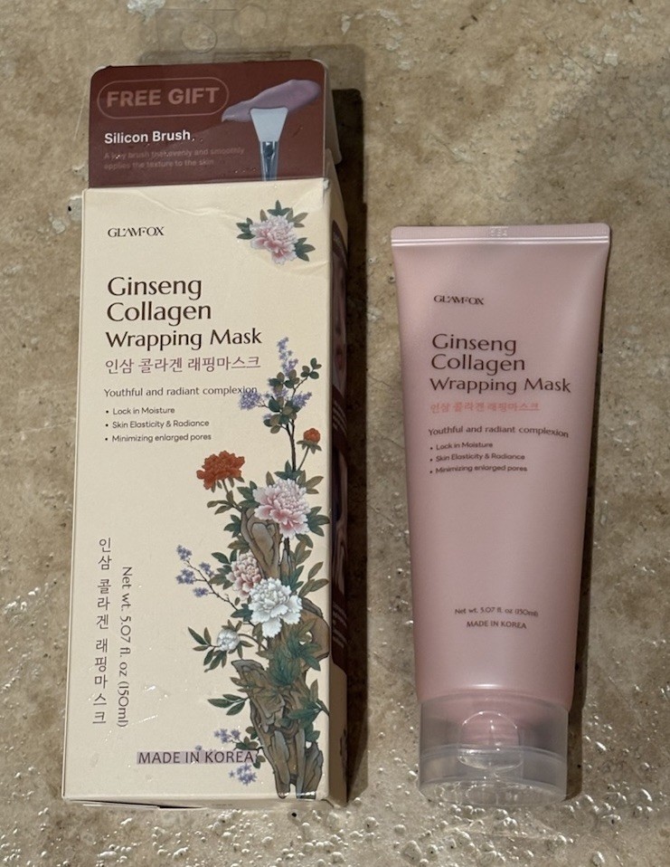 Korean GLAMFOX Ginseng Collagen Wrapping Mask Moisturize, Radiance