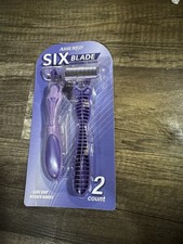 Assured Women 6 Blade Disposable Razors 2 Pack Purple new