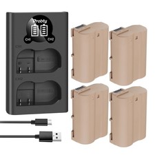 EN-EL15C Battery with 2 Channel Charger for Nikon EN-EL15A  D780, D850, D7500,Z5