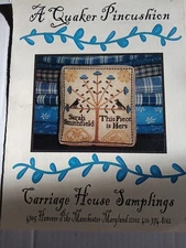 A Quaker Pincushion Cross Stitch Pattern  By Carriage House Samplings
