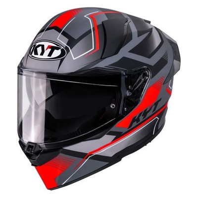 KYT R2R Parsec Integralhelm Schwarz Grau Rot, Matt, Größe L, 3